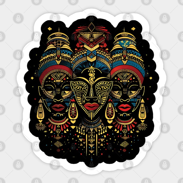 Modern African Masks, African Art Sticker by UrbanLifeApparel